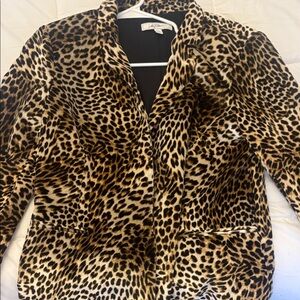 Libby Edelman Animal Print Jacket Large crushed velvet